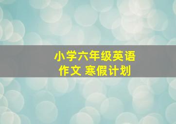 小学六年级英语作文 寒假计划